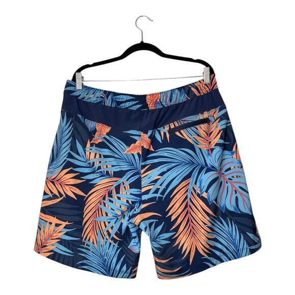 Speedo Mens Swim Trunks Shorts Blue Tropical Palm Size XL Hydro Volley Lined - Picture 2 of 6